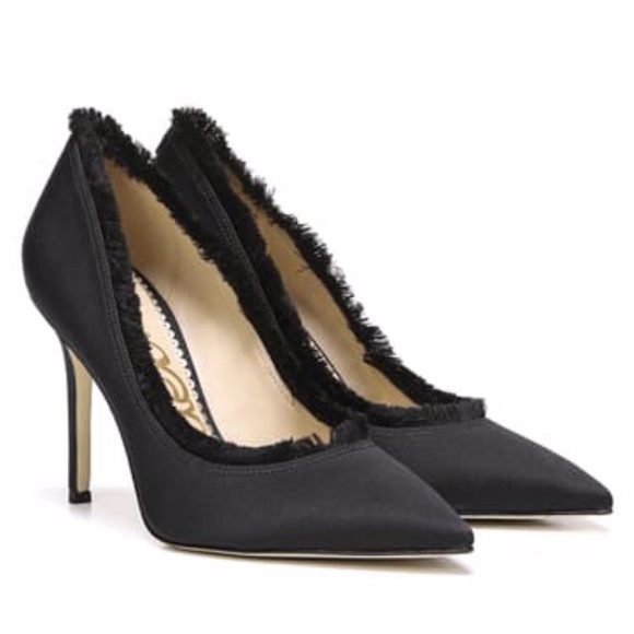 Sam Edelman Shoes - Sam Edelman Black Halan Frayed Pointed Toe Pump